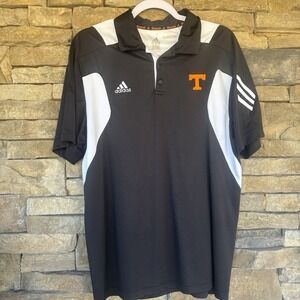 Adidas Climalite UT Polo Shirt Collar  BlackOrange Sz Medium Tennessee Rocky Top